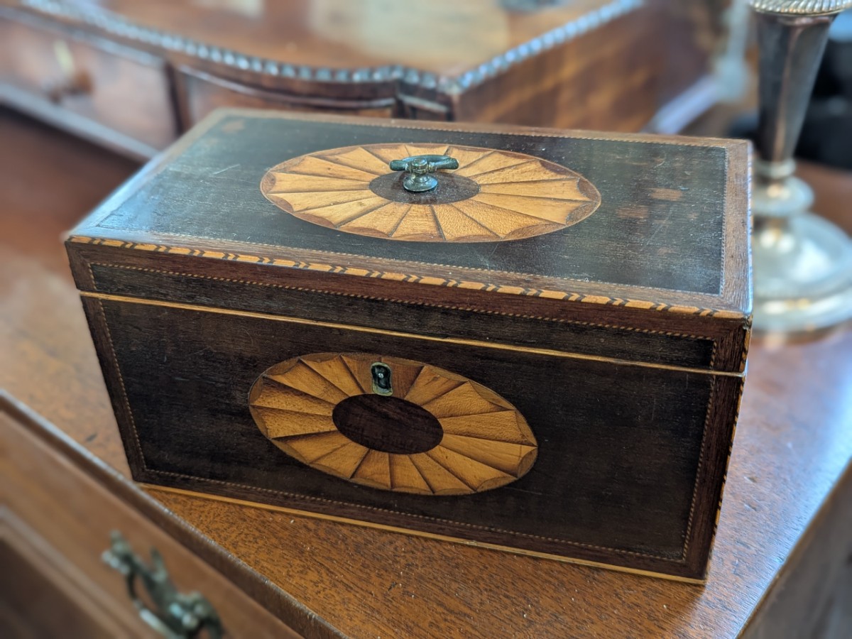 George III Mahogany Tea Caddy